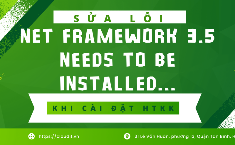 Net Framework 3.5 needs to be installed